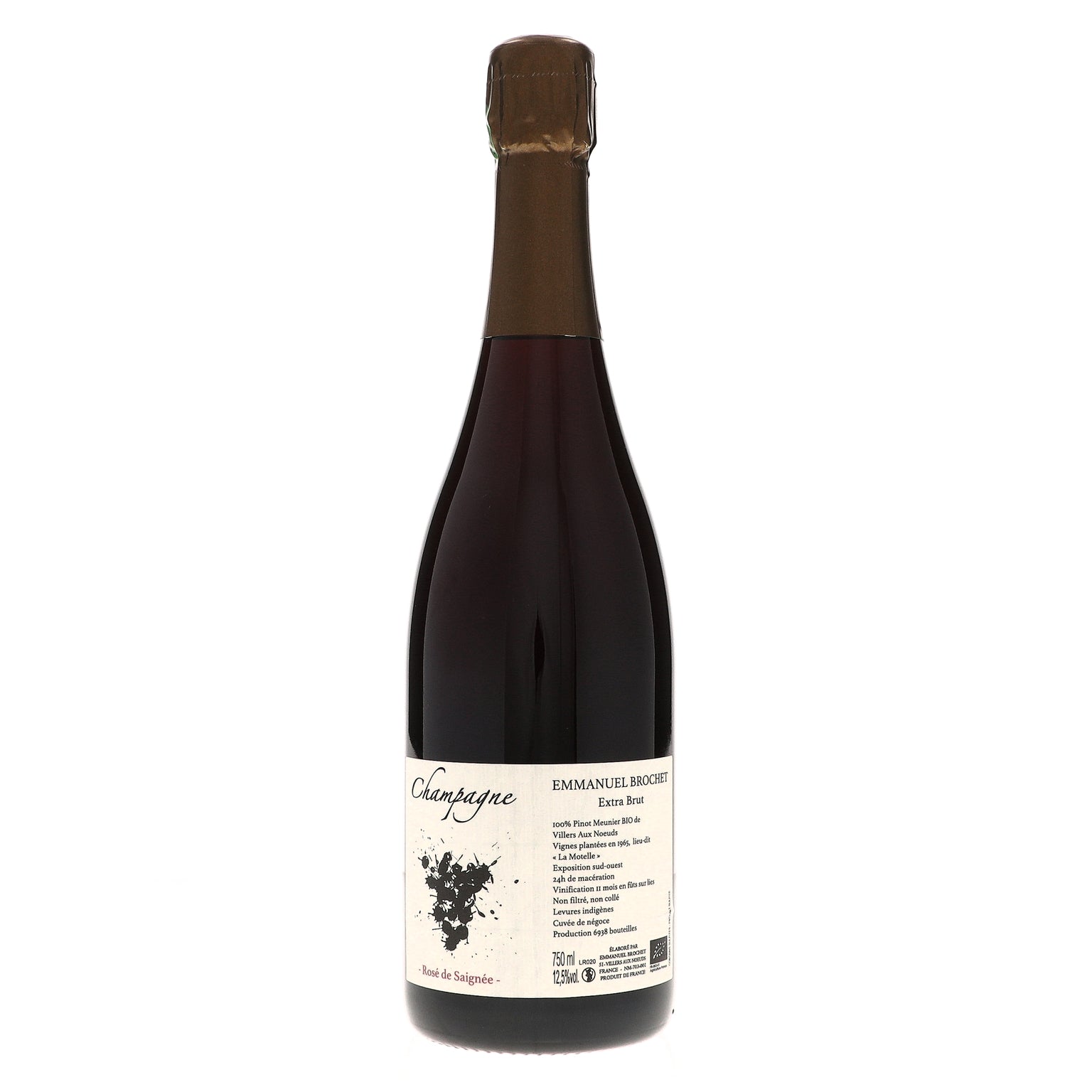 NV Emmanuel Brochet, Rose de Saignee Extra Brut, Champagne (2020 Base)
