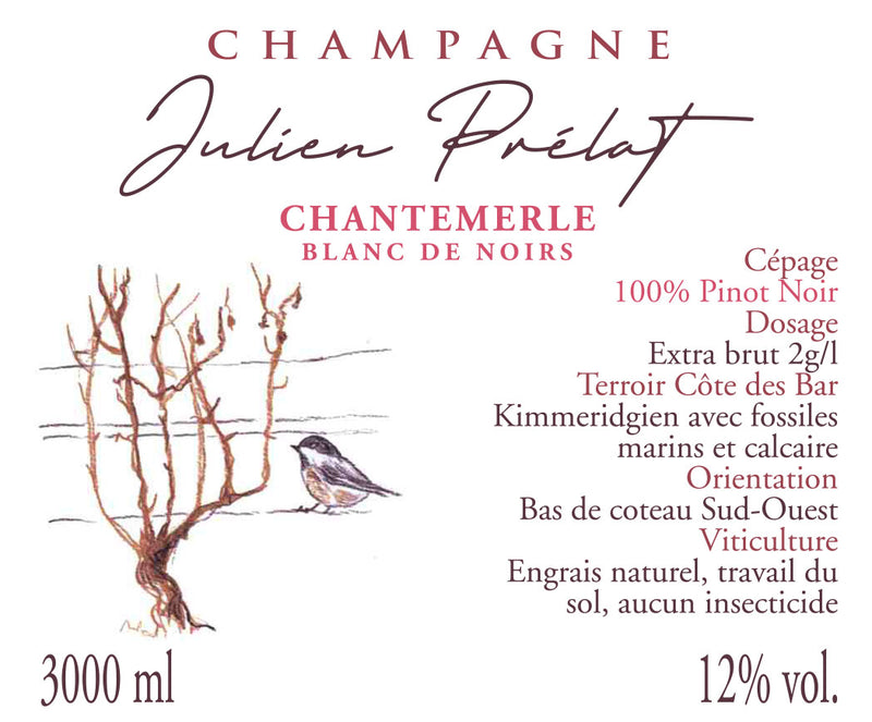 NV Julien Prelat, Chantemerle Blanc de Noirs Extra Brut, Champagne 3L (2023 Base)