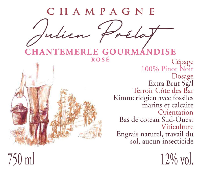 NV Julien Prelat, Chantemerle Gourmandise Rose, Champagne (2023 Base)