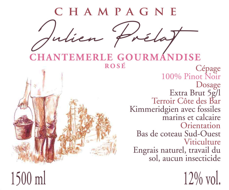 NV Julien Prelat, Chantemerle Gourmandise Rose, Champagne 1.5L (2023 Base)