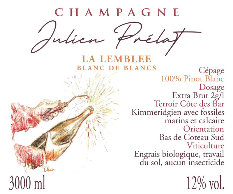 NV Julien Prelat, La Lemblee Blanc de Blancs, Champagne 3L (2020 Base)