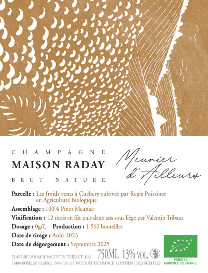 NV Maison Raday, Meunier d'Ailleurs, Champagne [2022 Base]